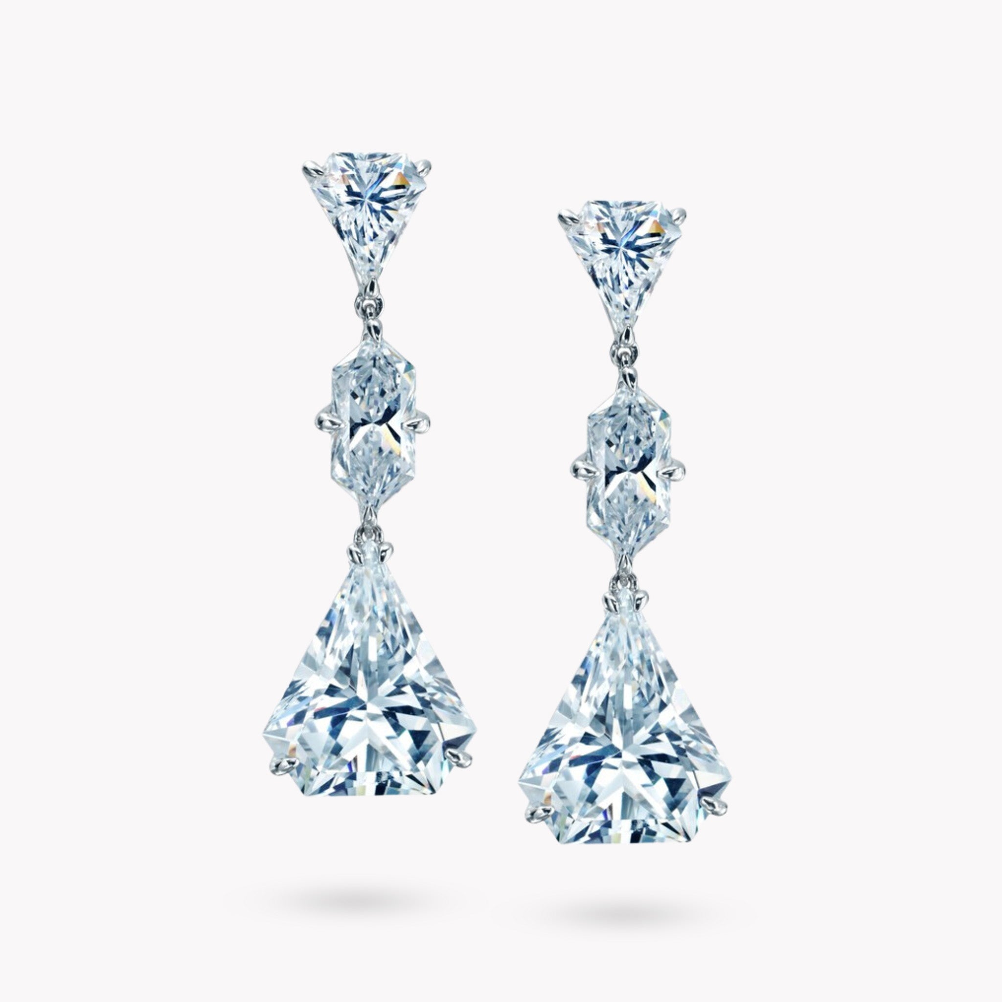 3 Stone Drop Earrings