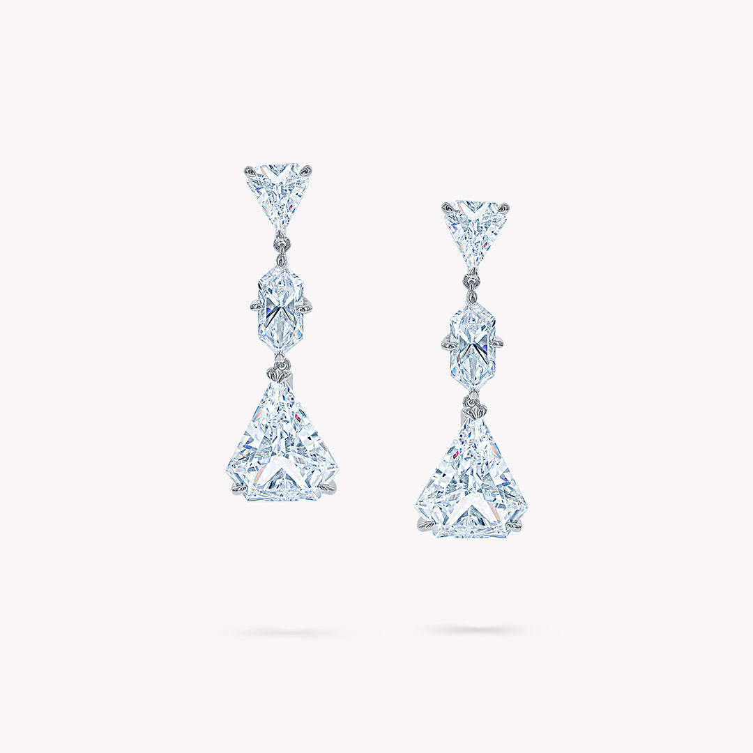 3 Stone Drop Earrings