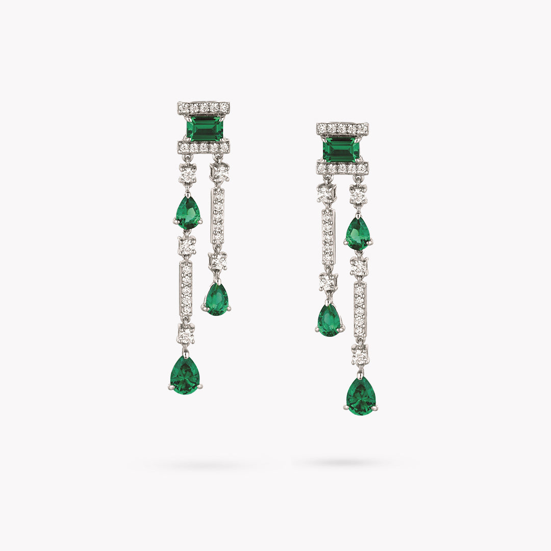 2 Row Linear Drop Earrings