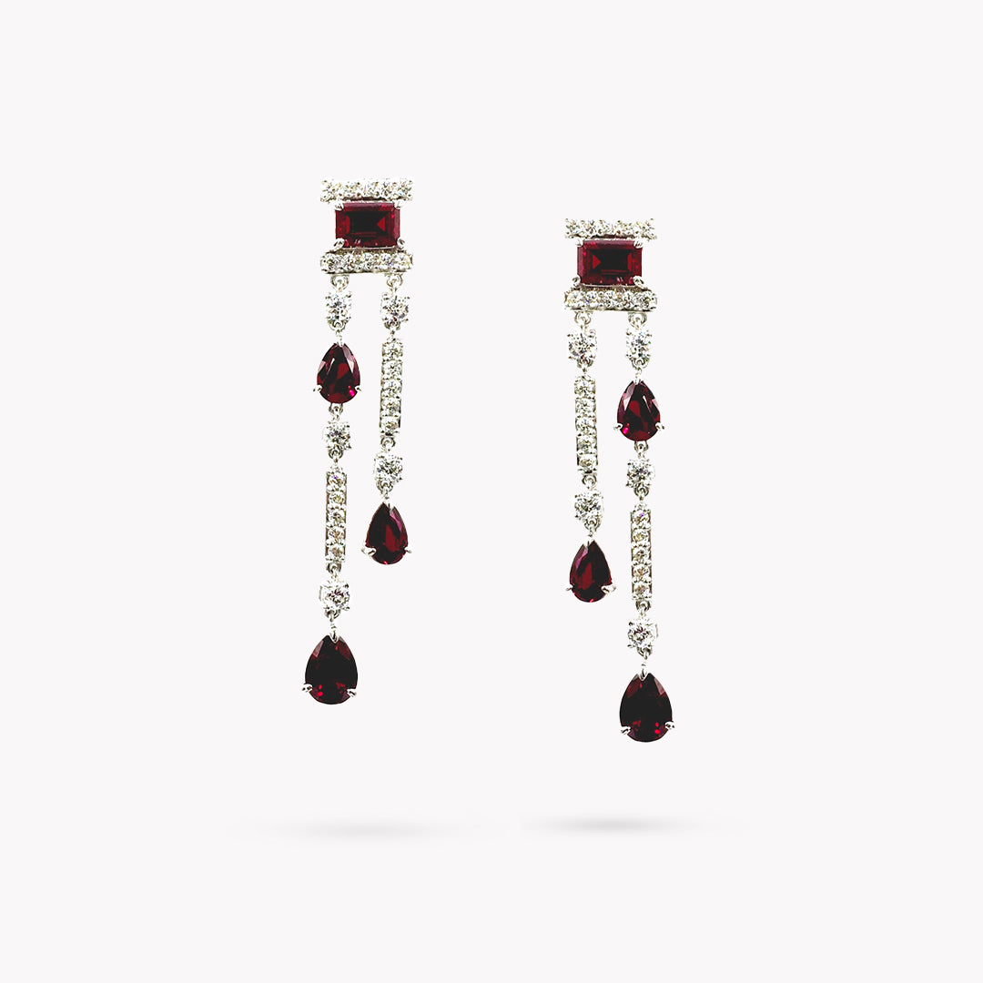 2 Row Linear Drop Earrings