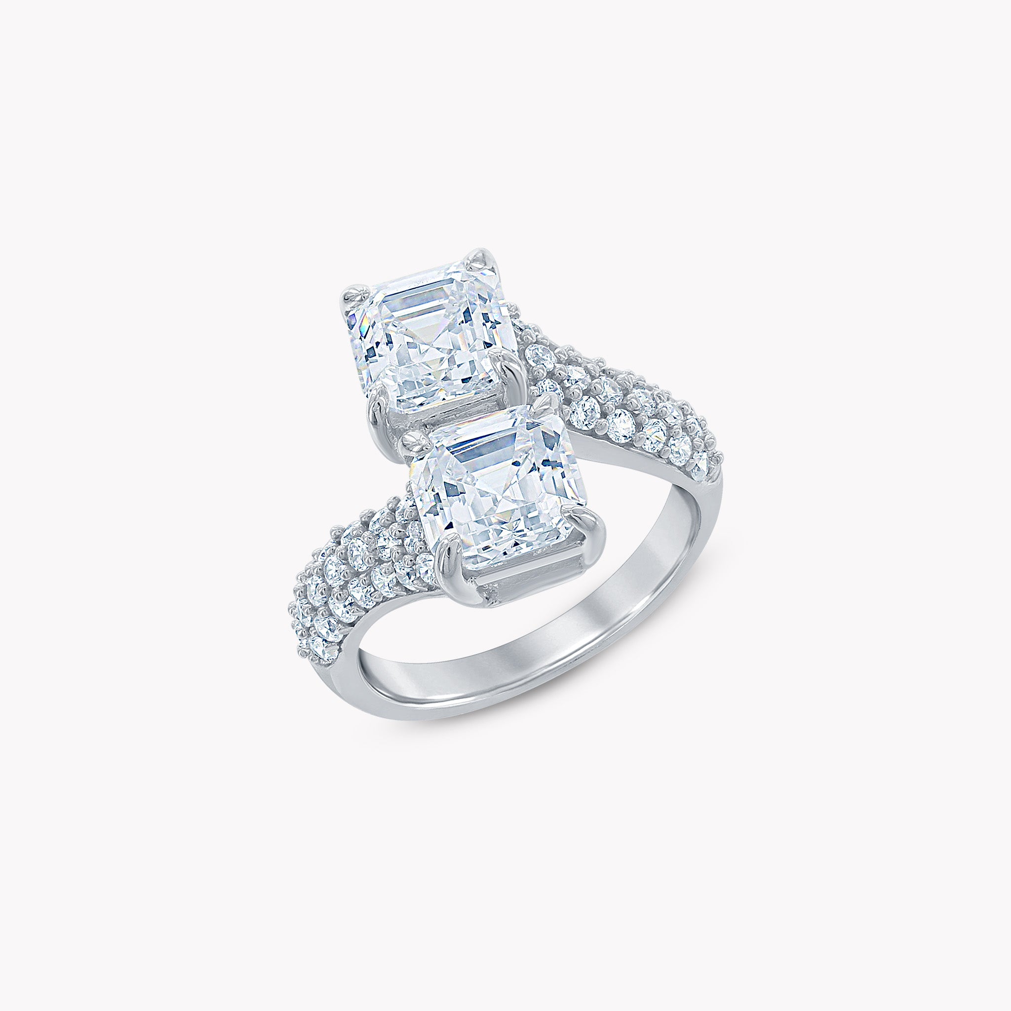 DANI Bypass 'Twist' Ring with Pave