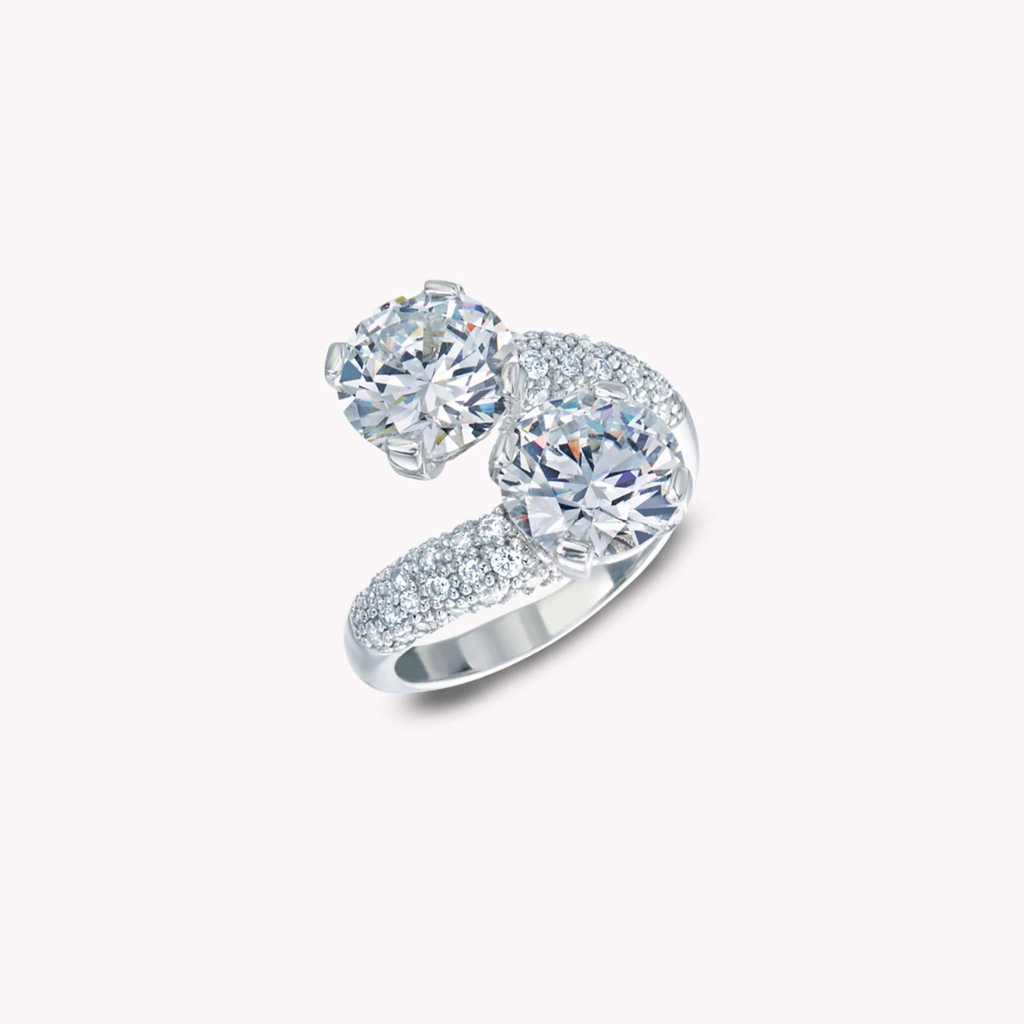 DANI Bypass 'Twist' Ring with Pave
