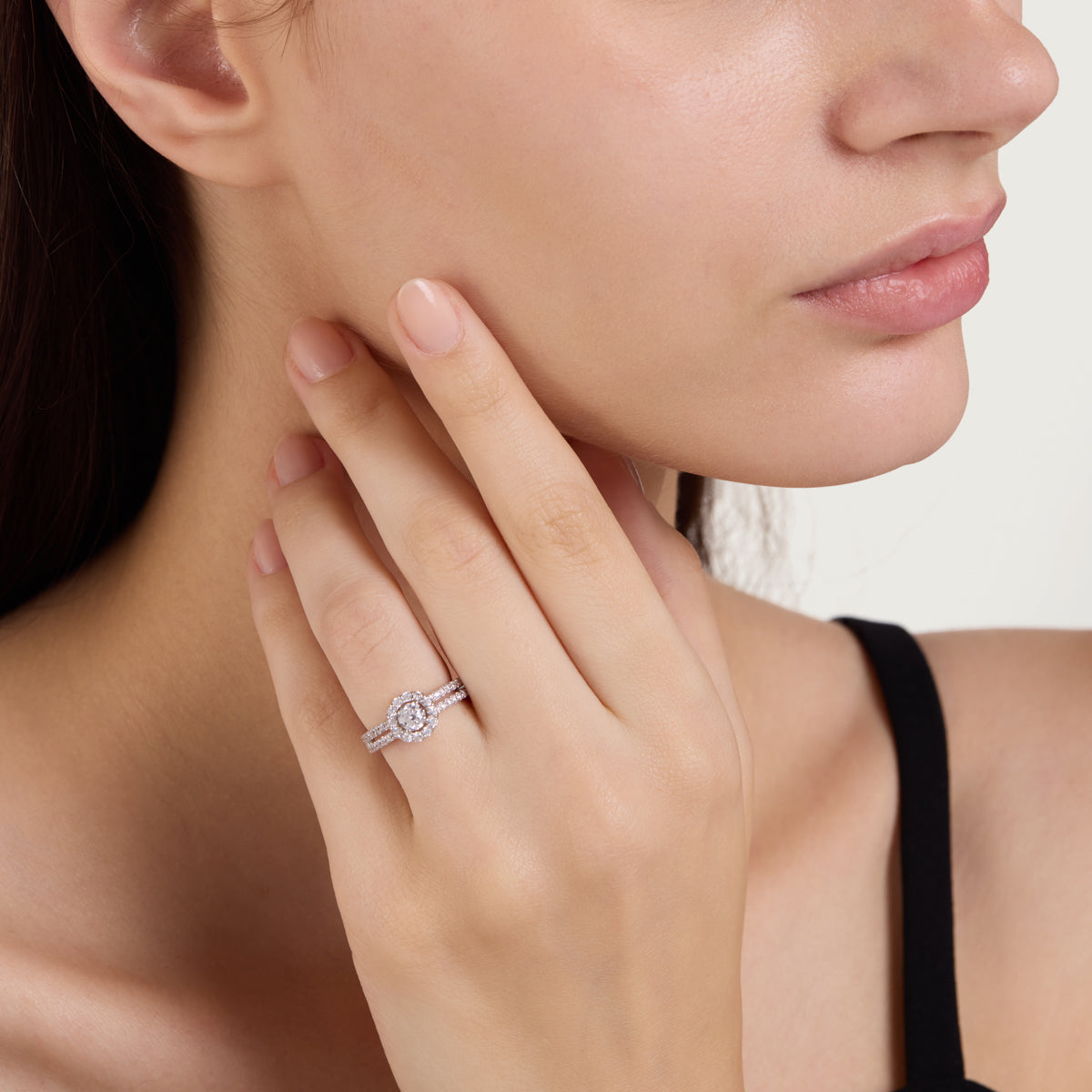 Dual Pave Bridal Ring
