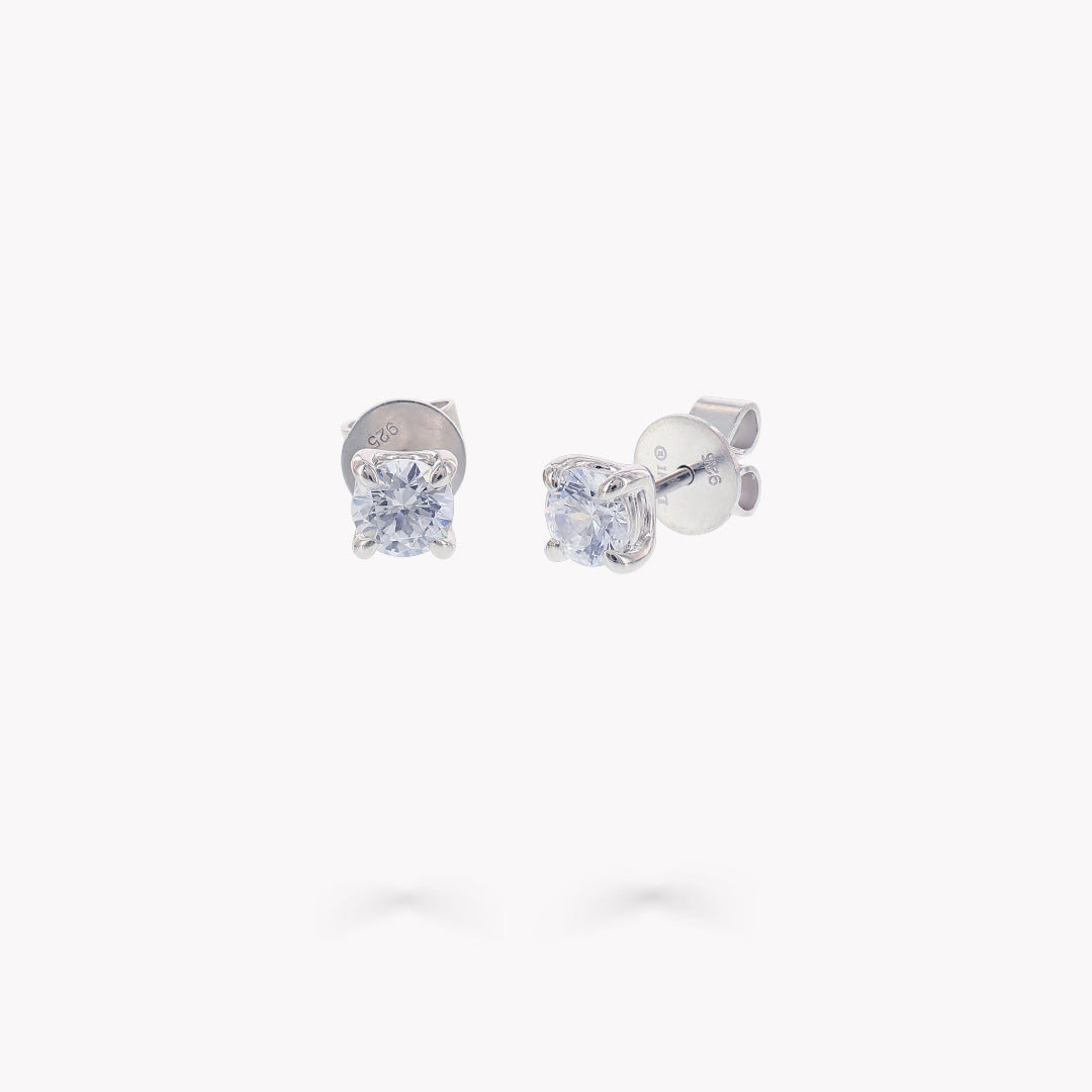 4 Prong Stud Earrings