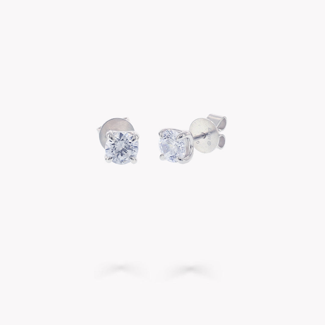 4 Prong Stud Earrings