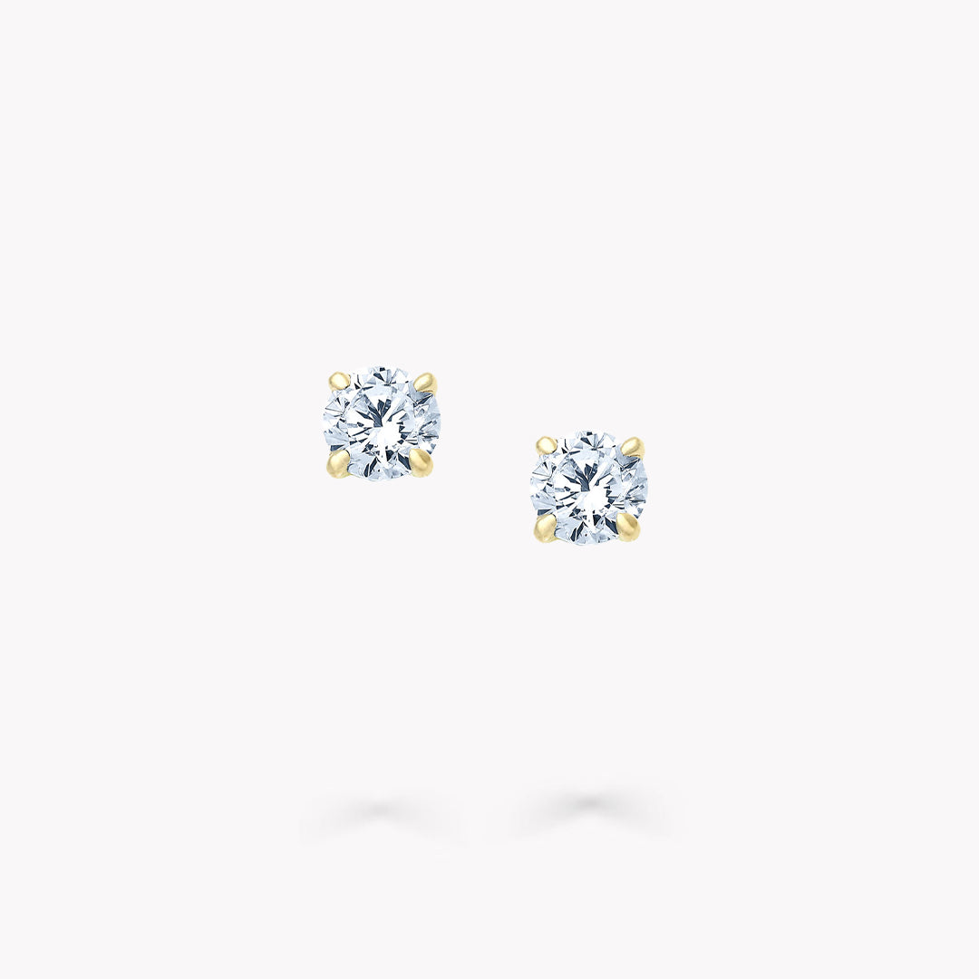 4 Prong Stud Earrings