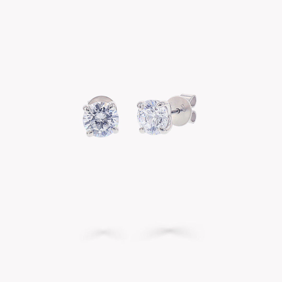 4 Prong Stud Earrings