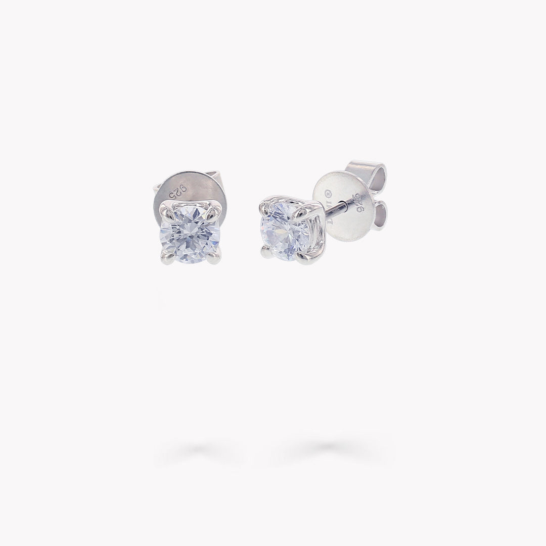 4 Prong Stud Earrings