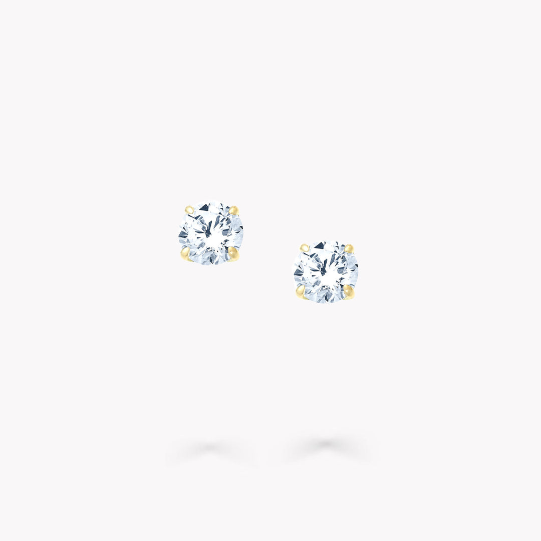 4 Prong Stud Earrings