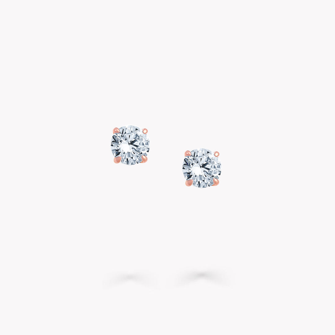 4 Prong Stud Earrings