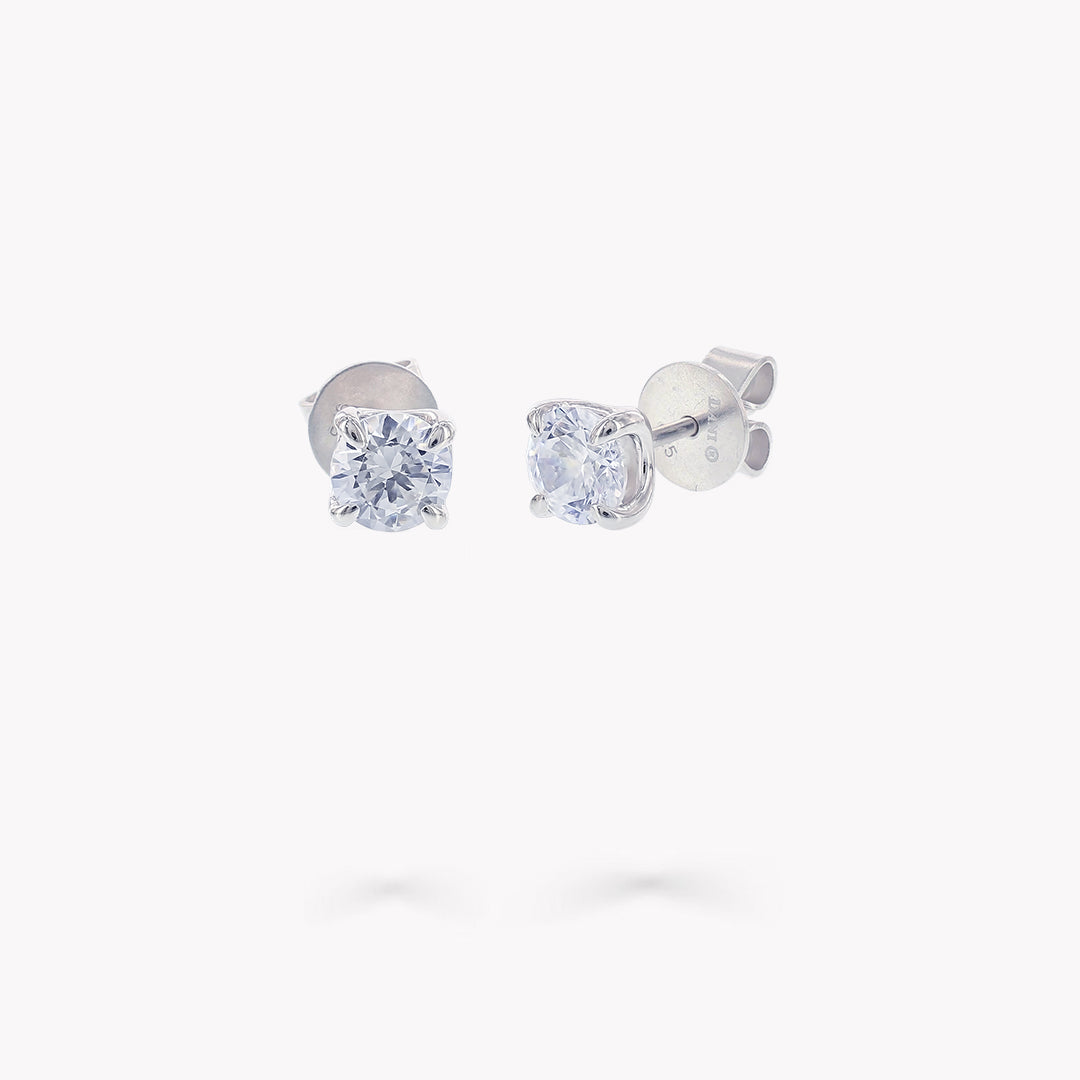 4 Prong Stud Earrings