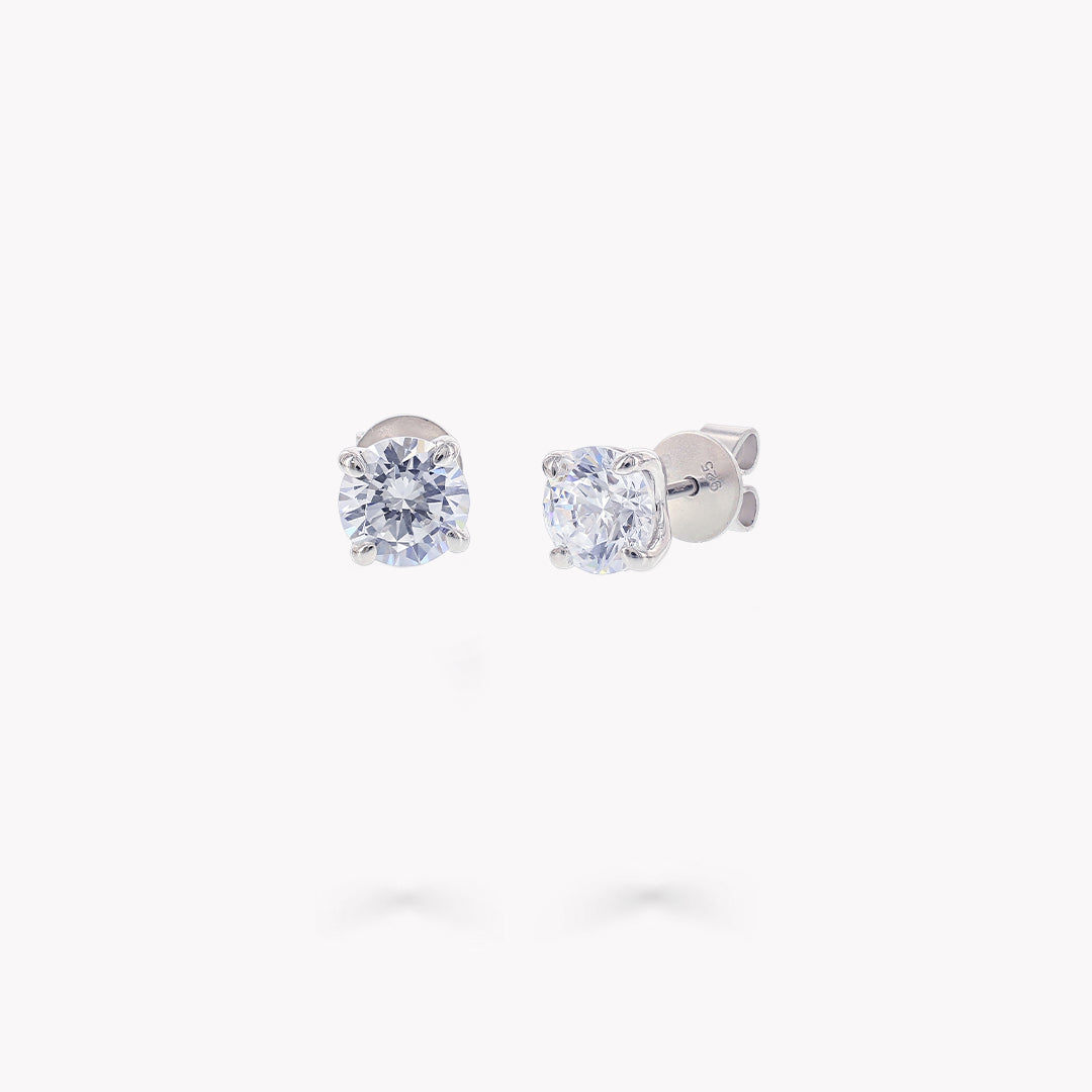 4 Prong Stud Earrings