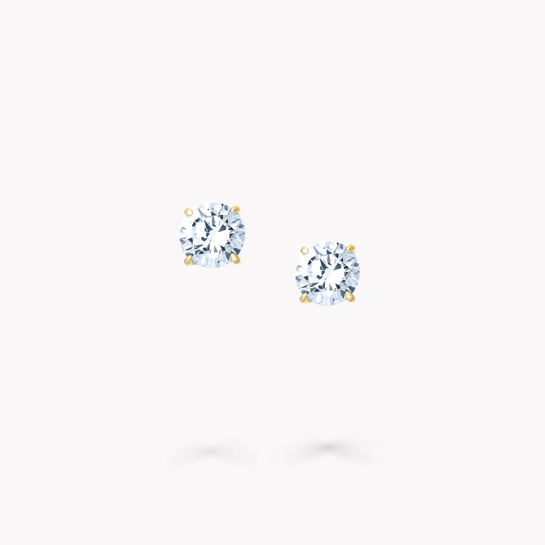 4 Prong Stud Earrings