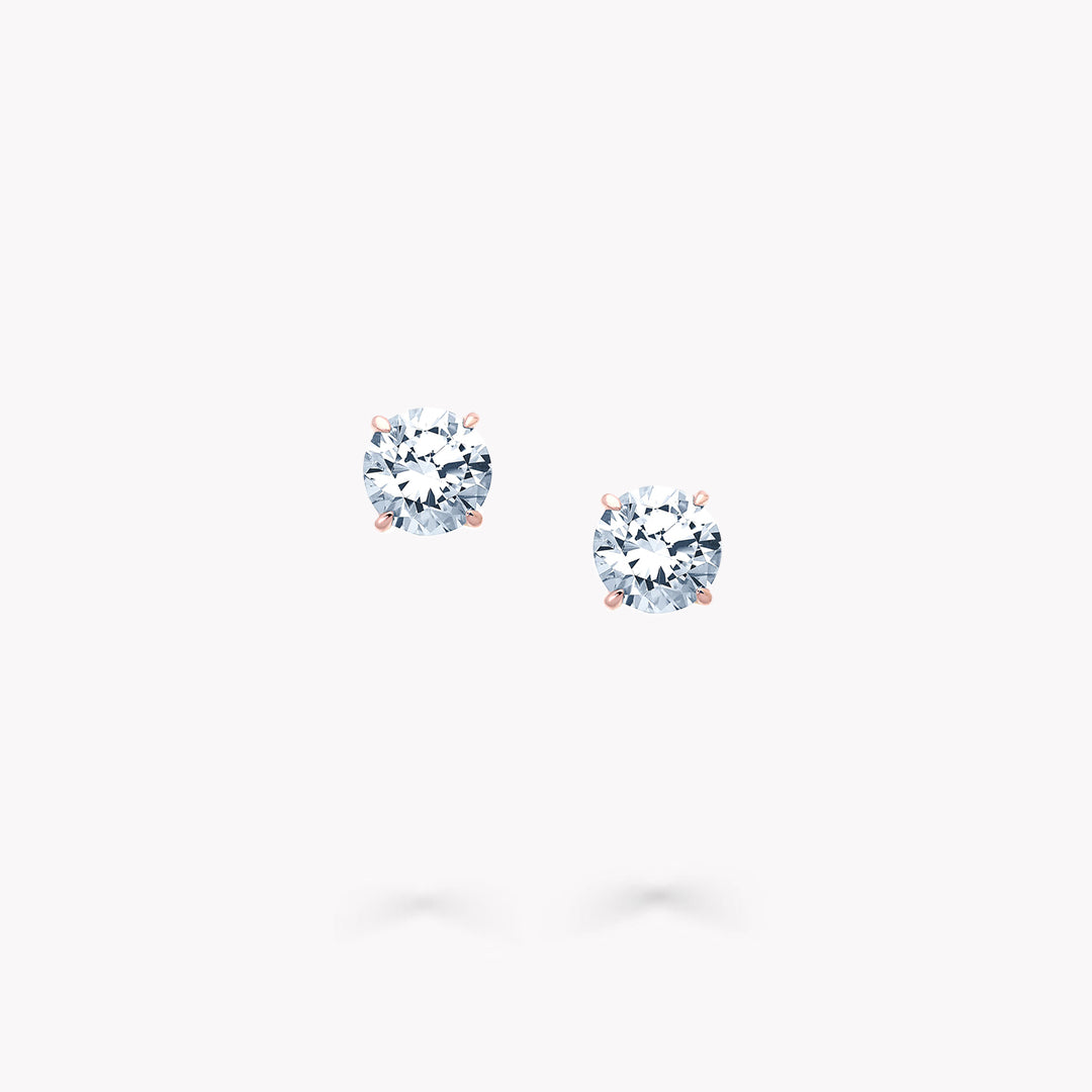 4 Prong Stud Earrings