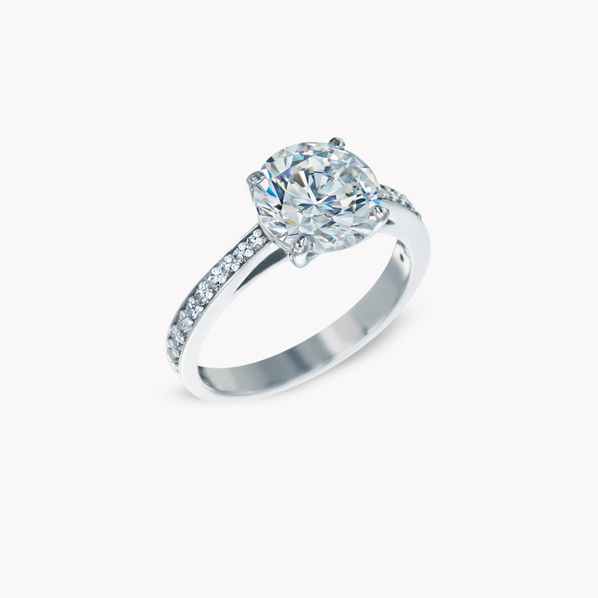Pave Solitaire Ring