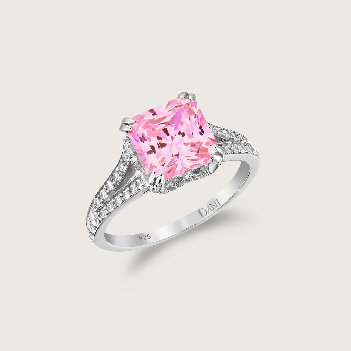 Lumina Pink Princess Cut Ring