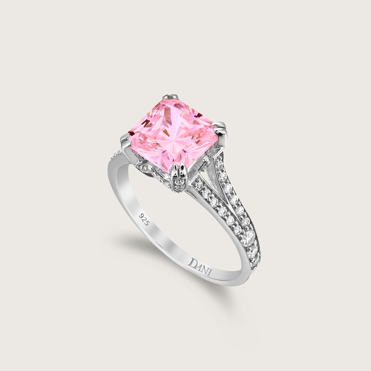 Lumina Pink Princess Cut Ring