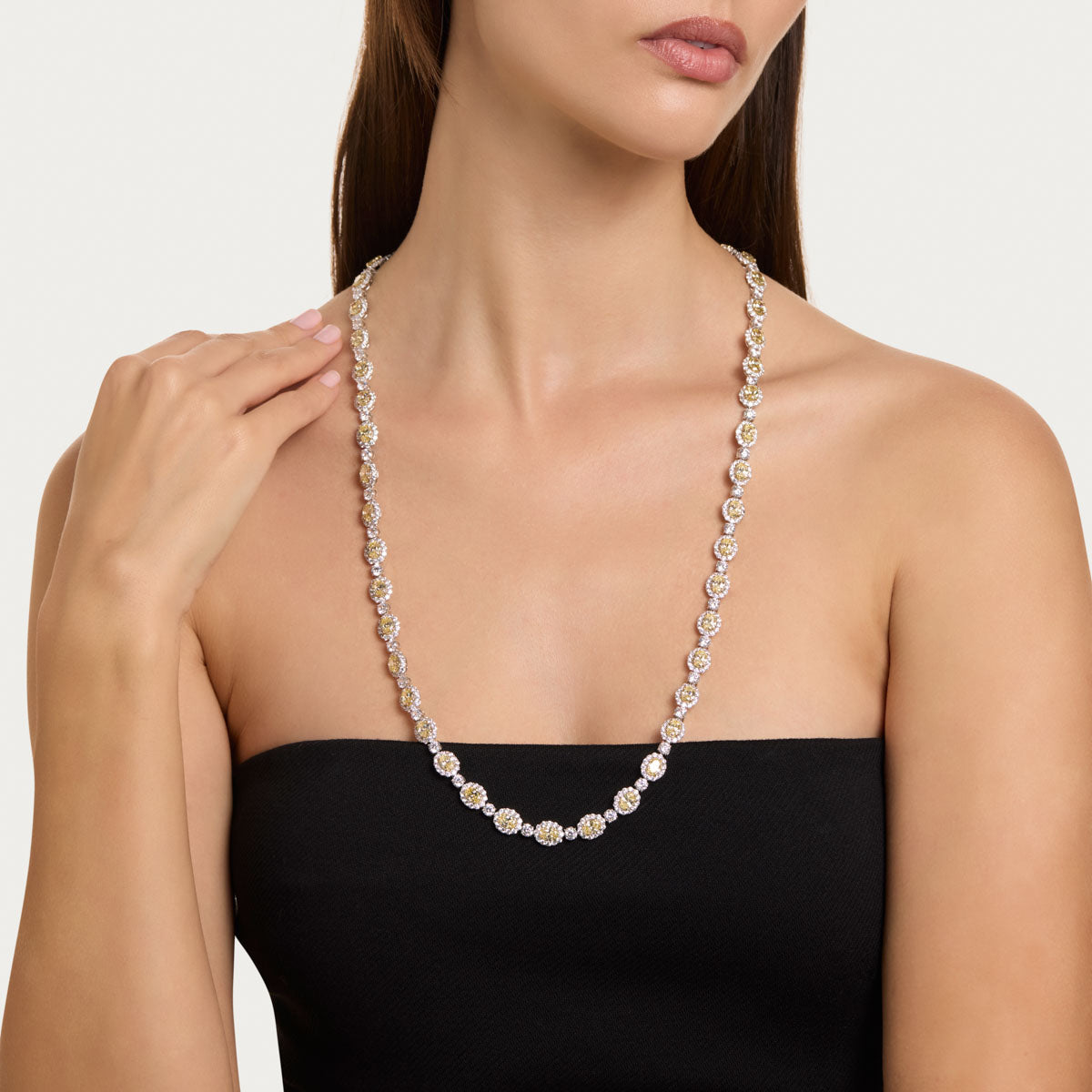 Oval & Round Canary Necklace