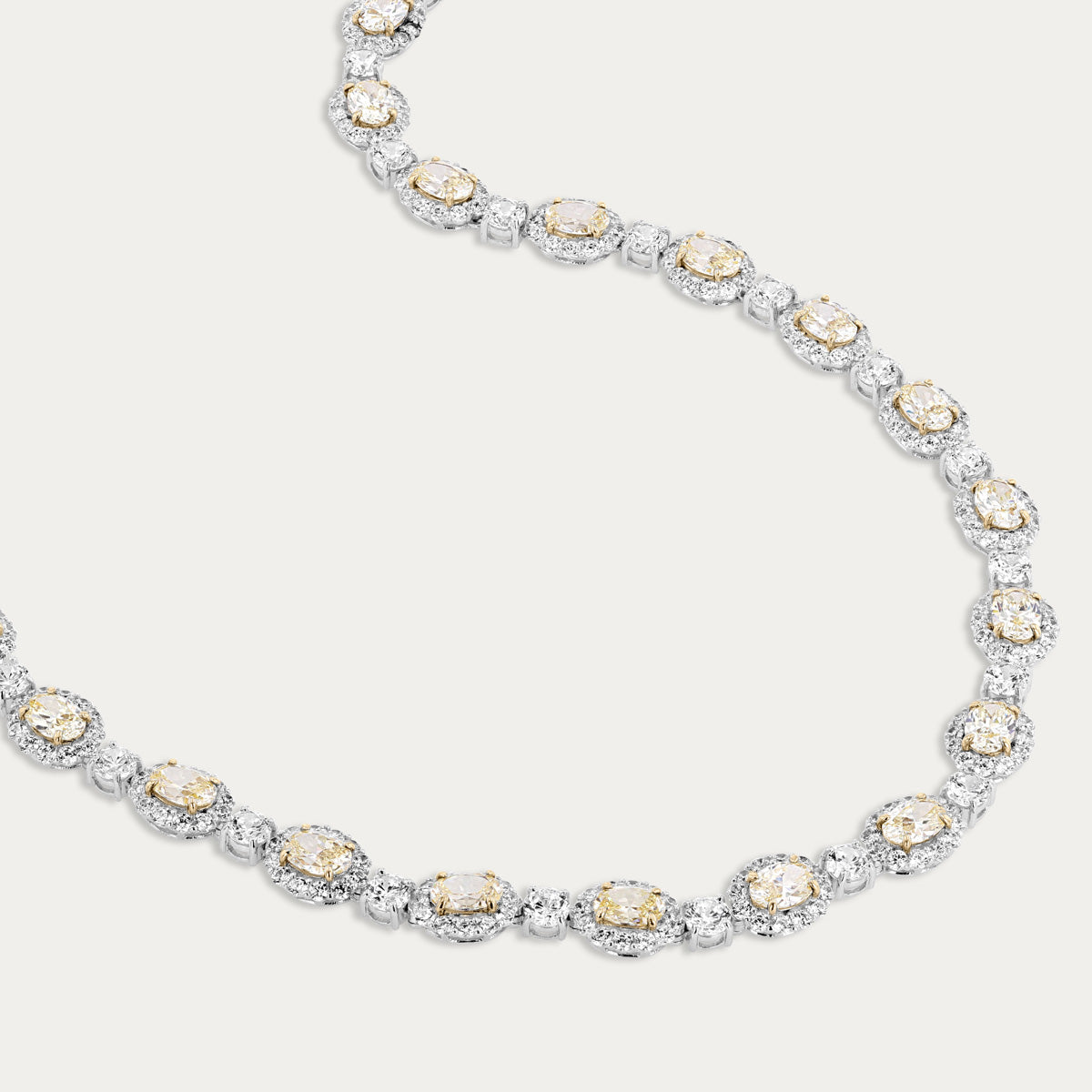 Oval & Round Canary Necklace
