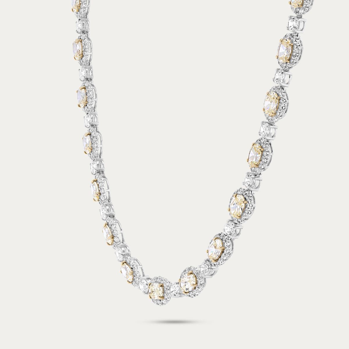 Oval & Round Canary Necklace