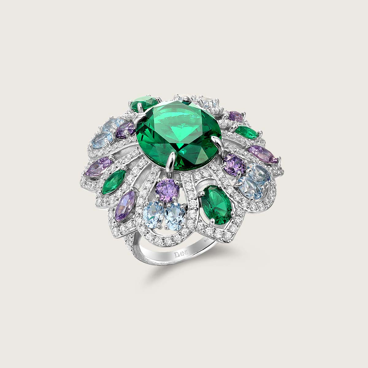 Emerald Bloom Cocktail Ring