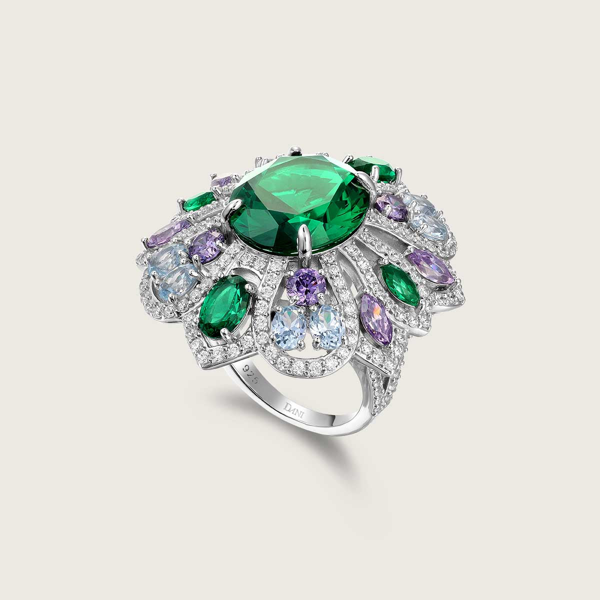 Emerald Bloom Cocktail Ring