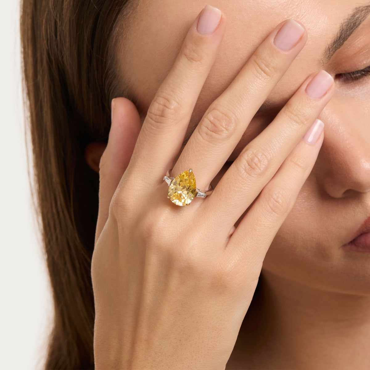 Pear-Cut Canary Ring