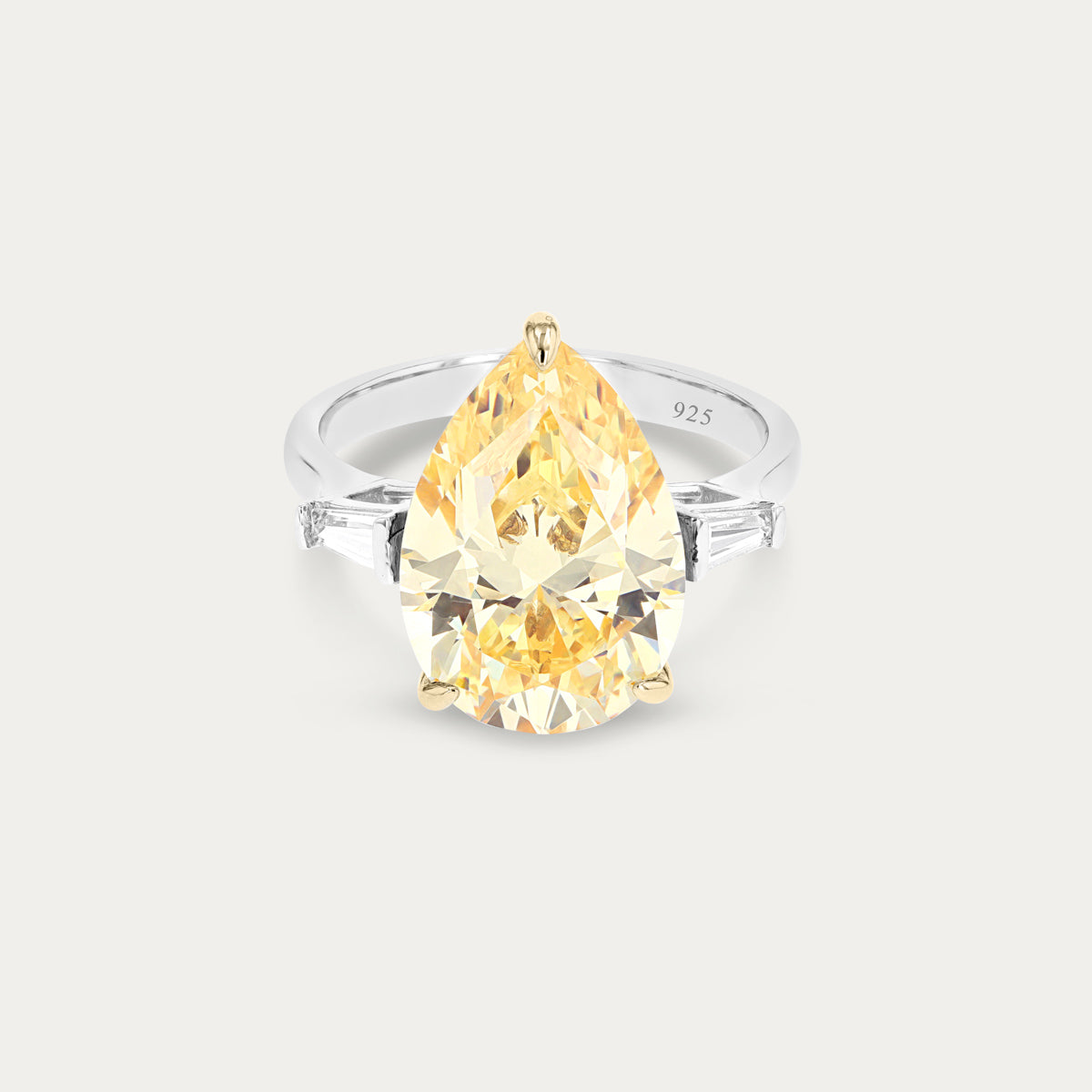 Pear-Cut Canary Ring