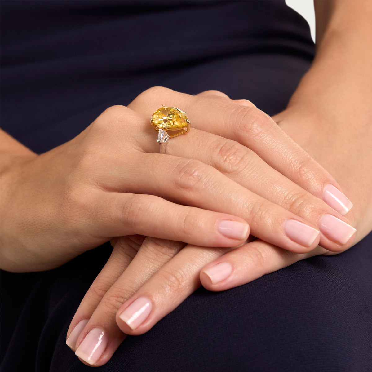 Pear-Cut Canary Ring