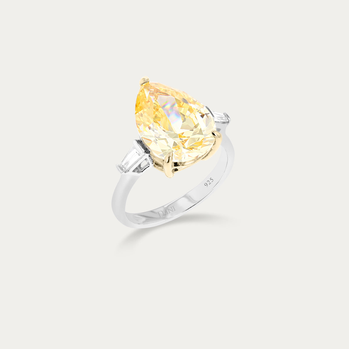 Pear-Cut Canary Ring