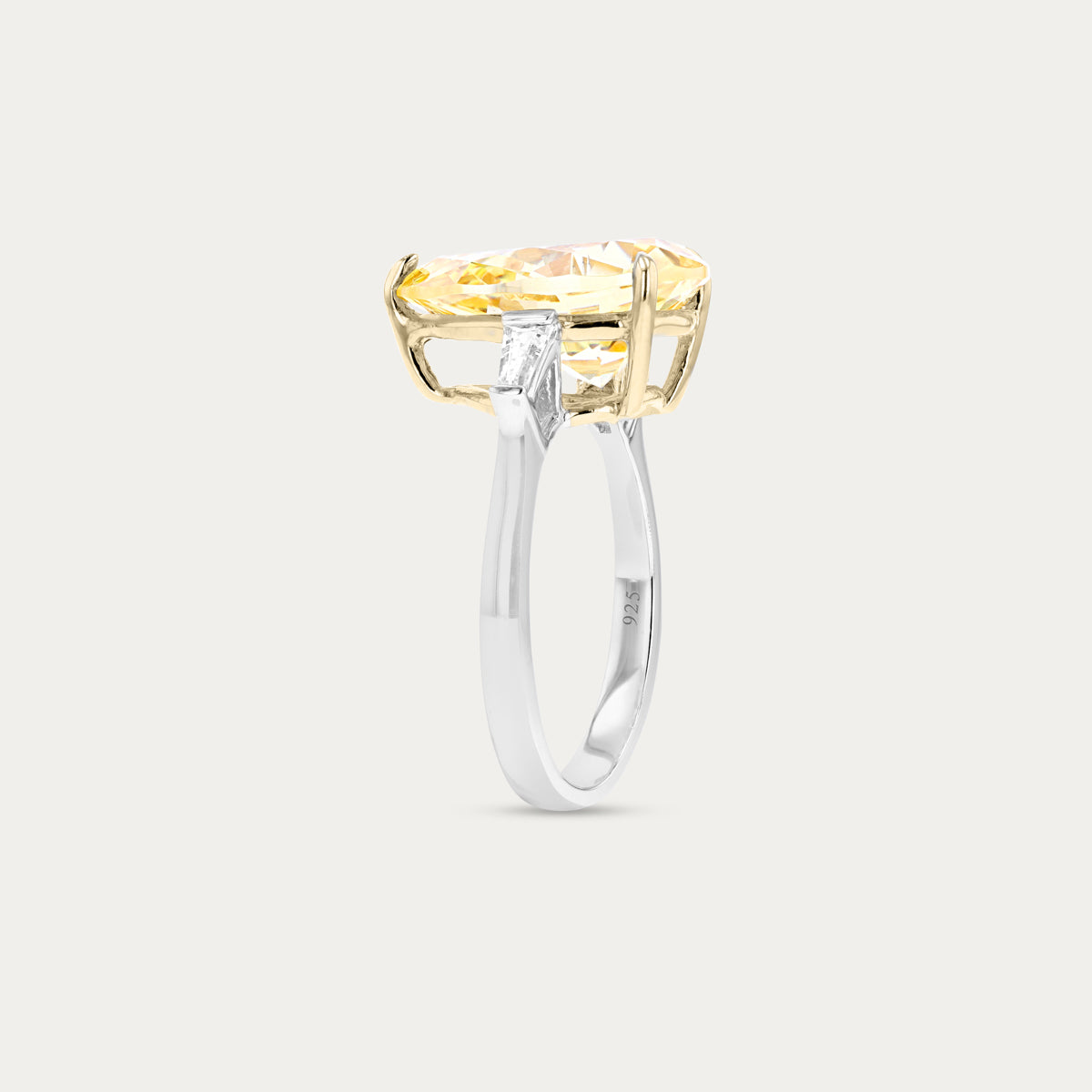 Pear-Cut Canary Ring