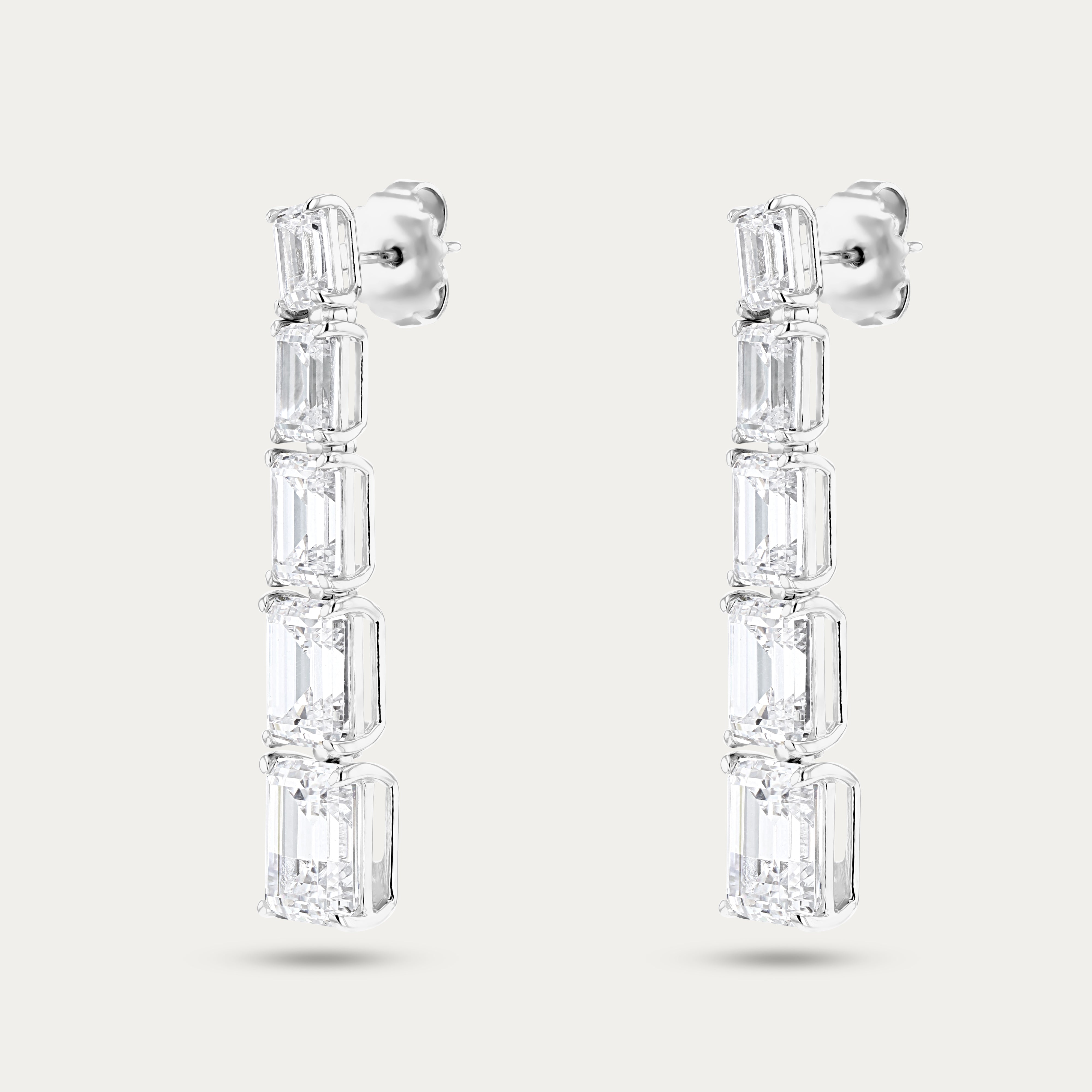 Emerald Step Earrings