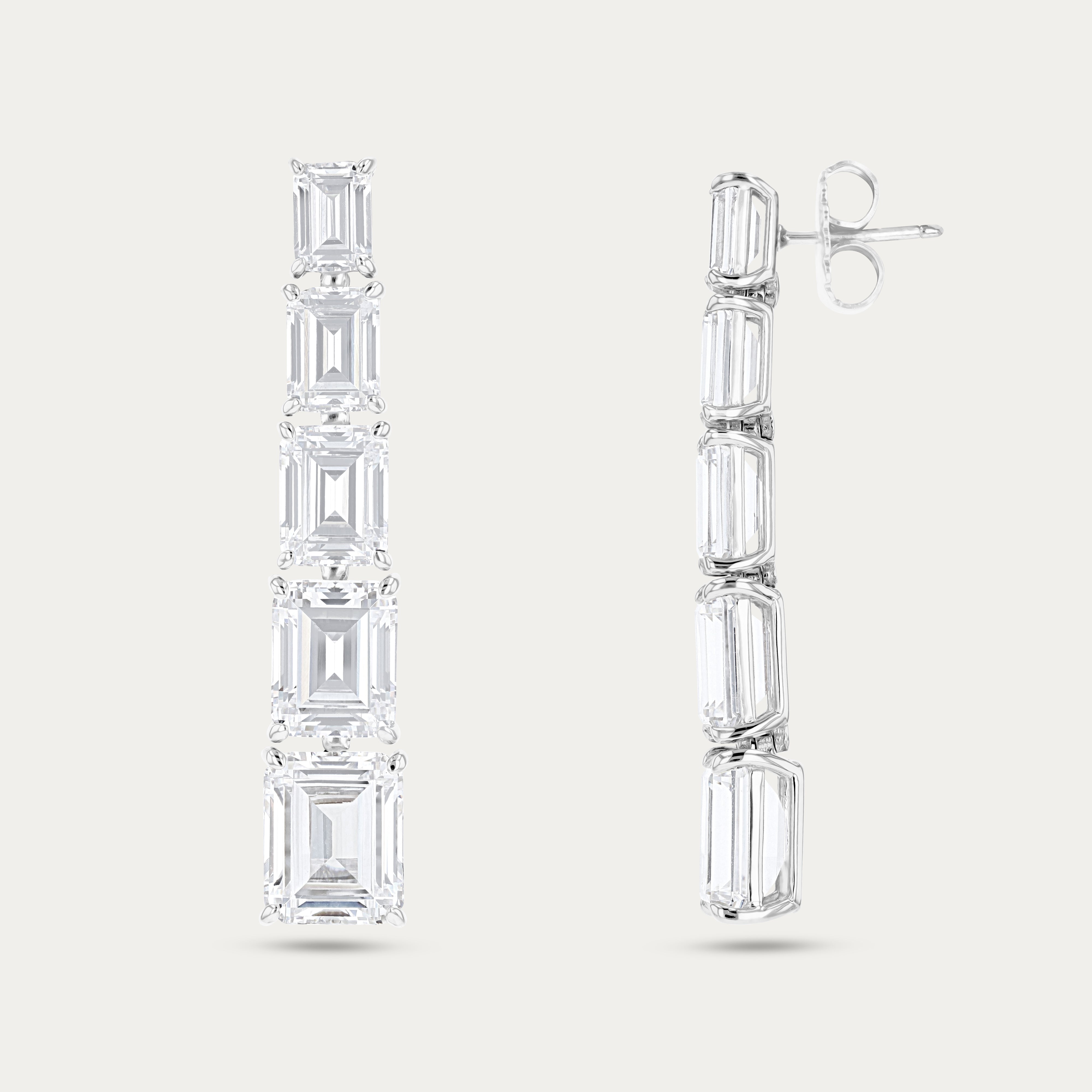 Emerald Step Earrings