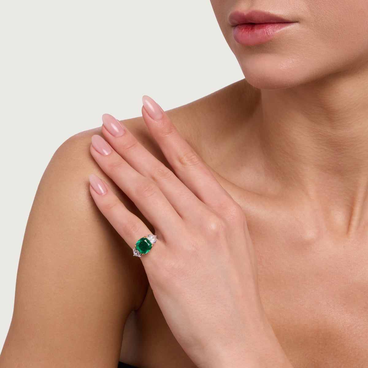 Regal Emerald Bloom Ring