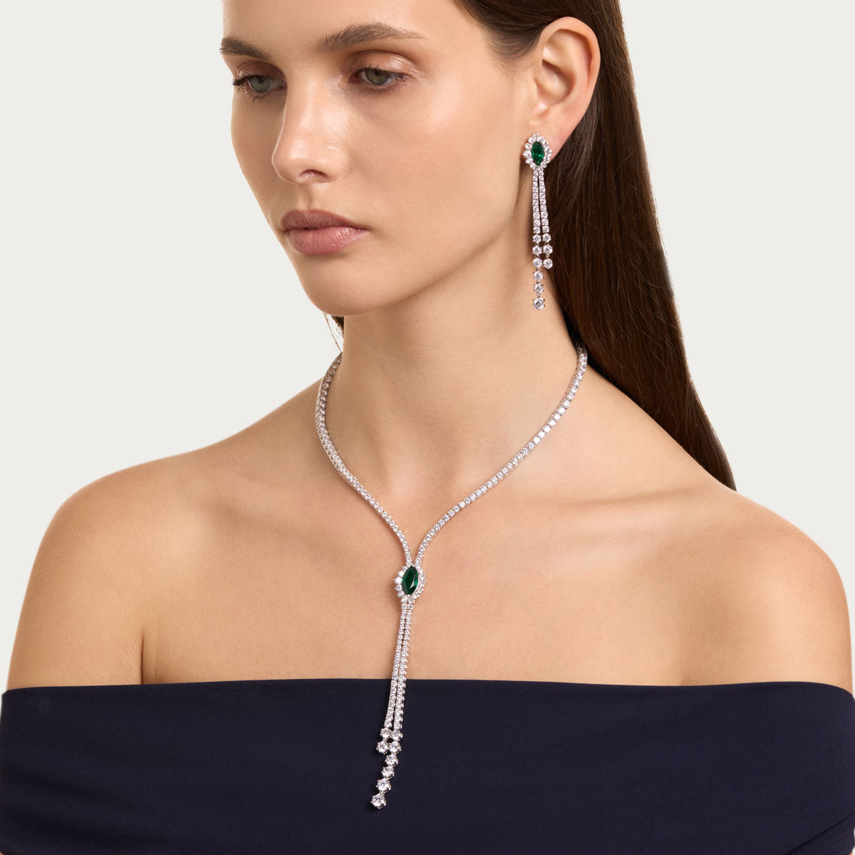 Emerald Marquise Drop Necklace
