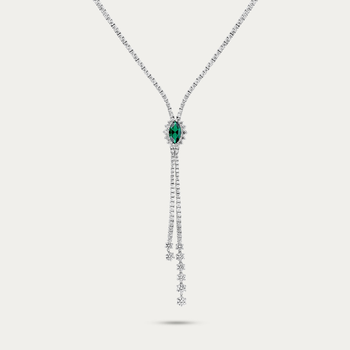 Emerald Marquise Drop Necklace