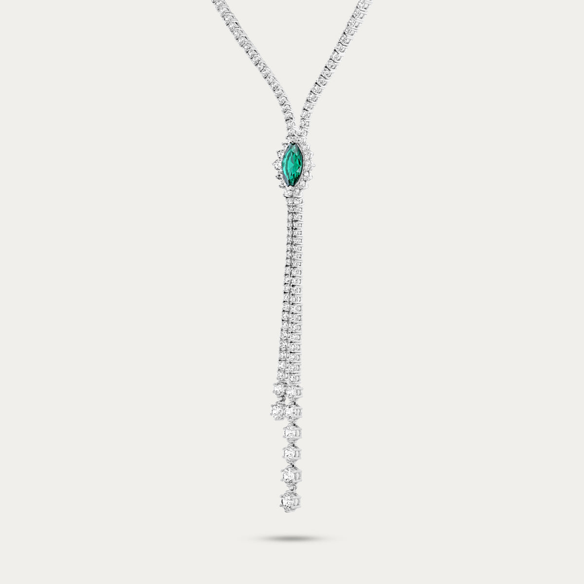 Emerald Marquise Drop Necklace