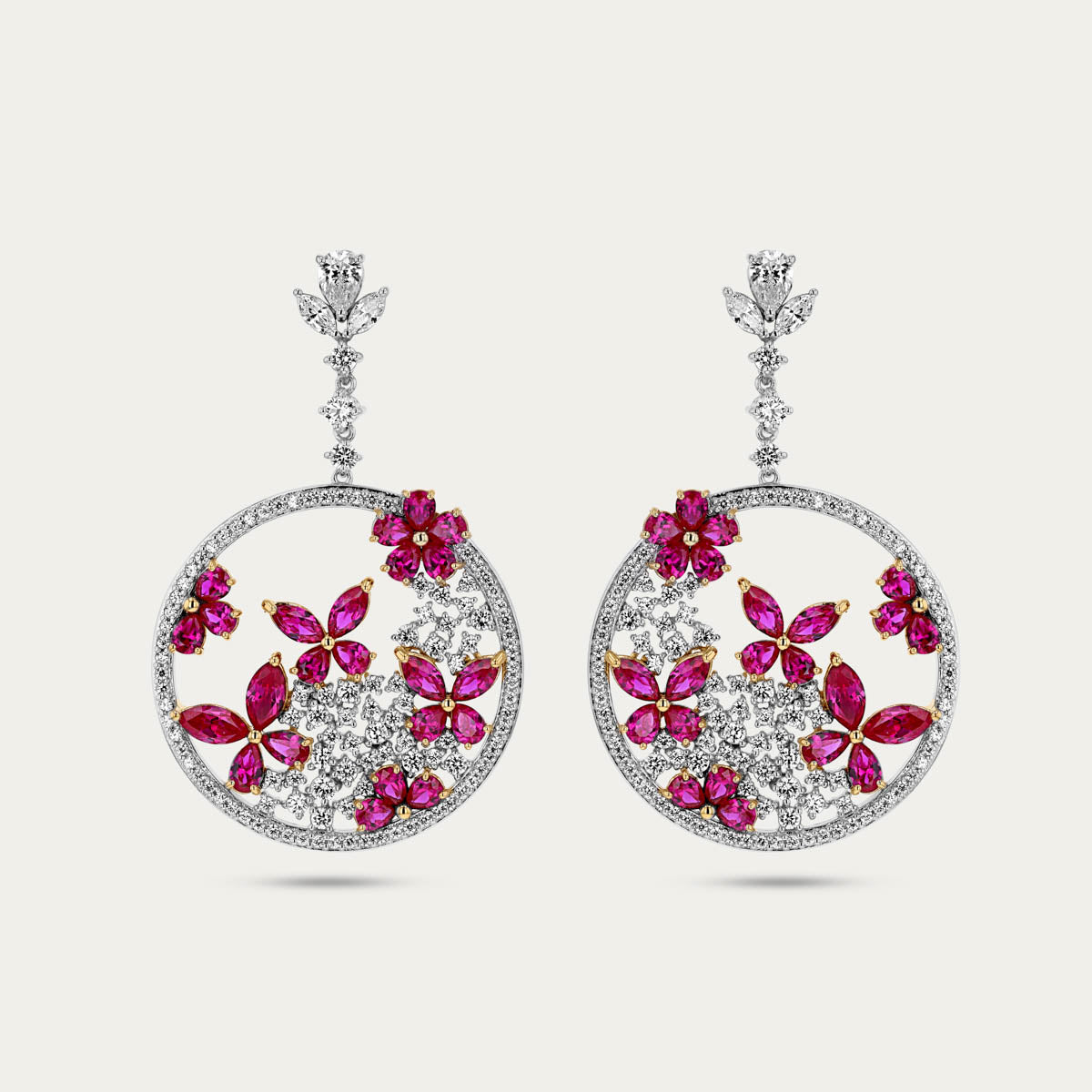 Floral Ruby Earrings