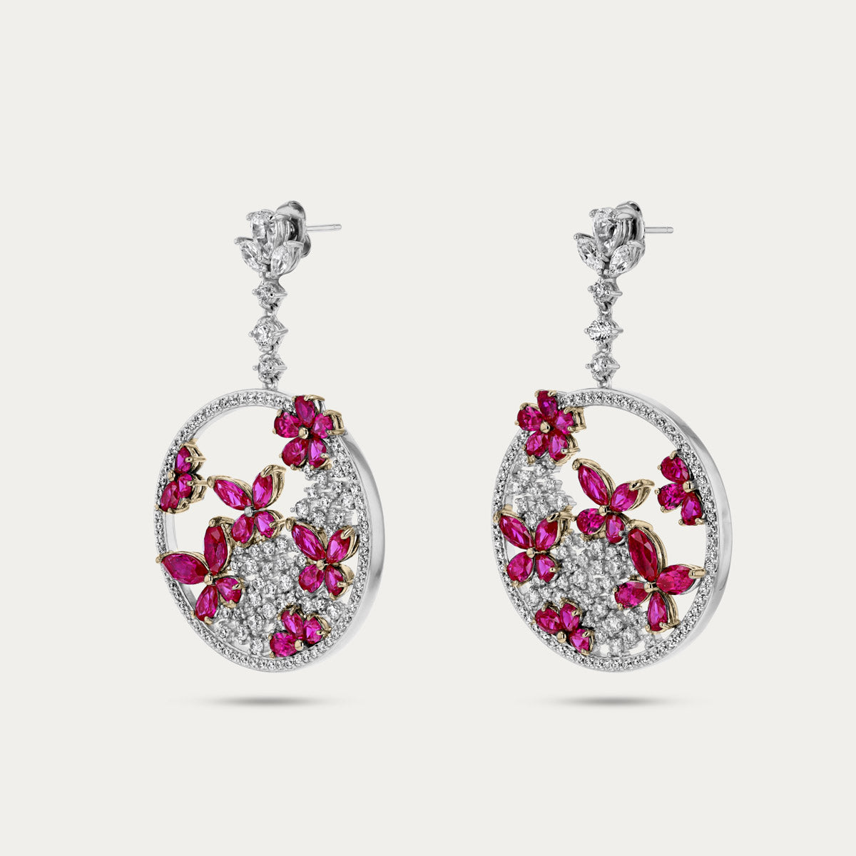Floral Ruby Earrings