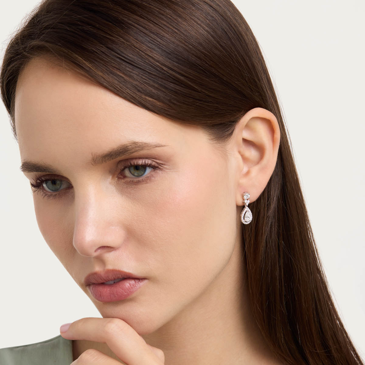 Refined Pear Lab Grown Diamond Earrings
