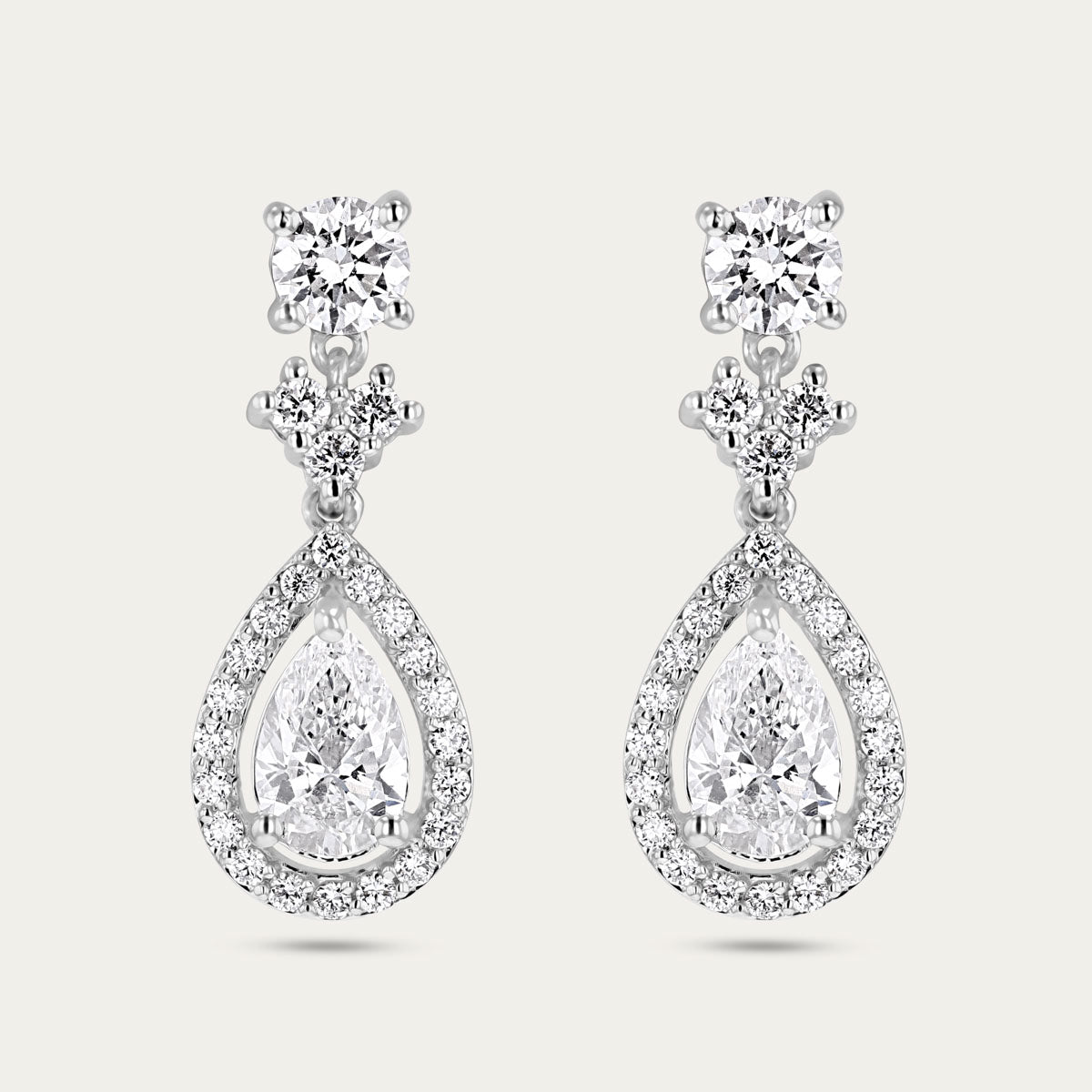 Refined Pear Lab Grown Diamond Earrings