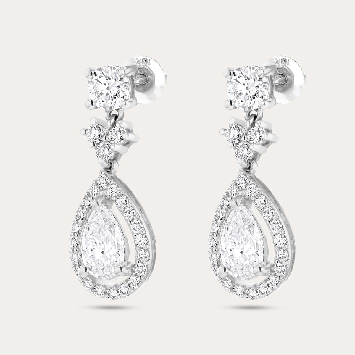 Refined Pear Lab Grown Diamond Earrings