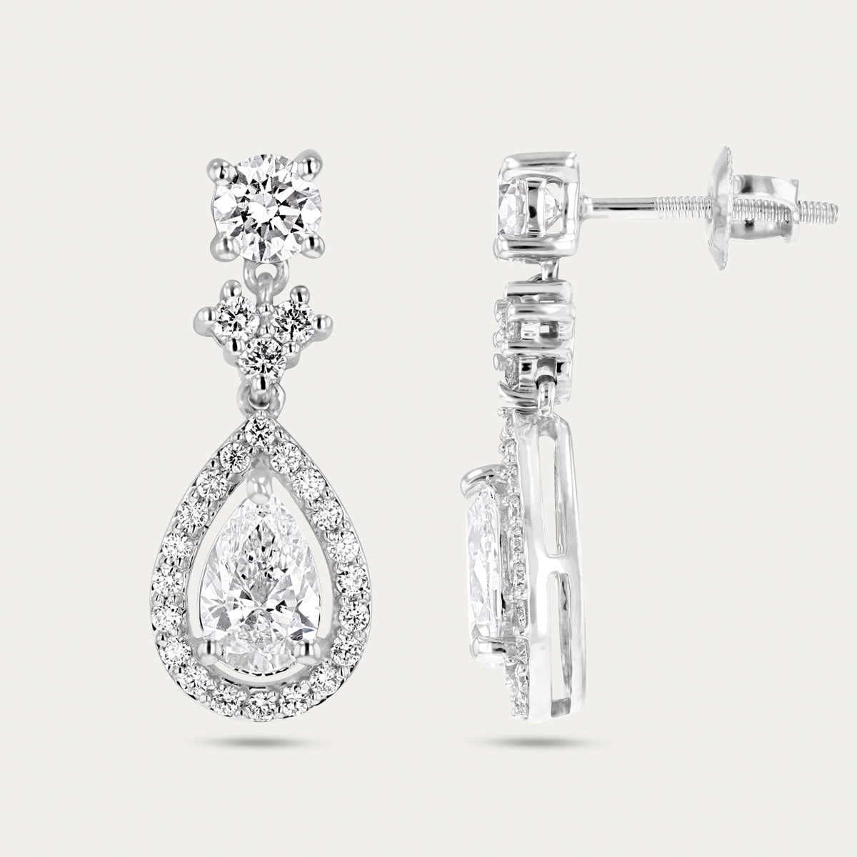 Refined Pear Lab Grown Diamond Earrings