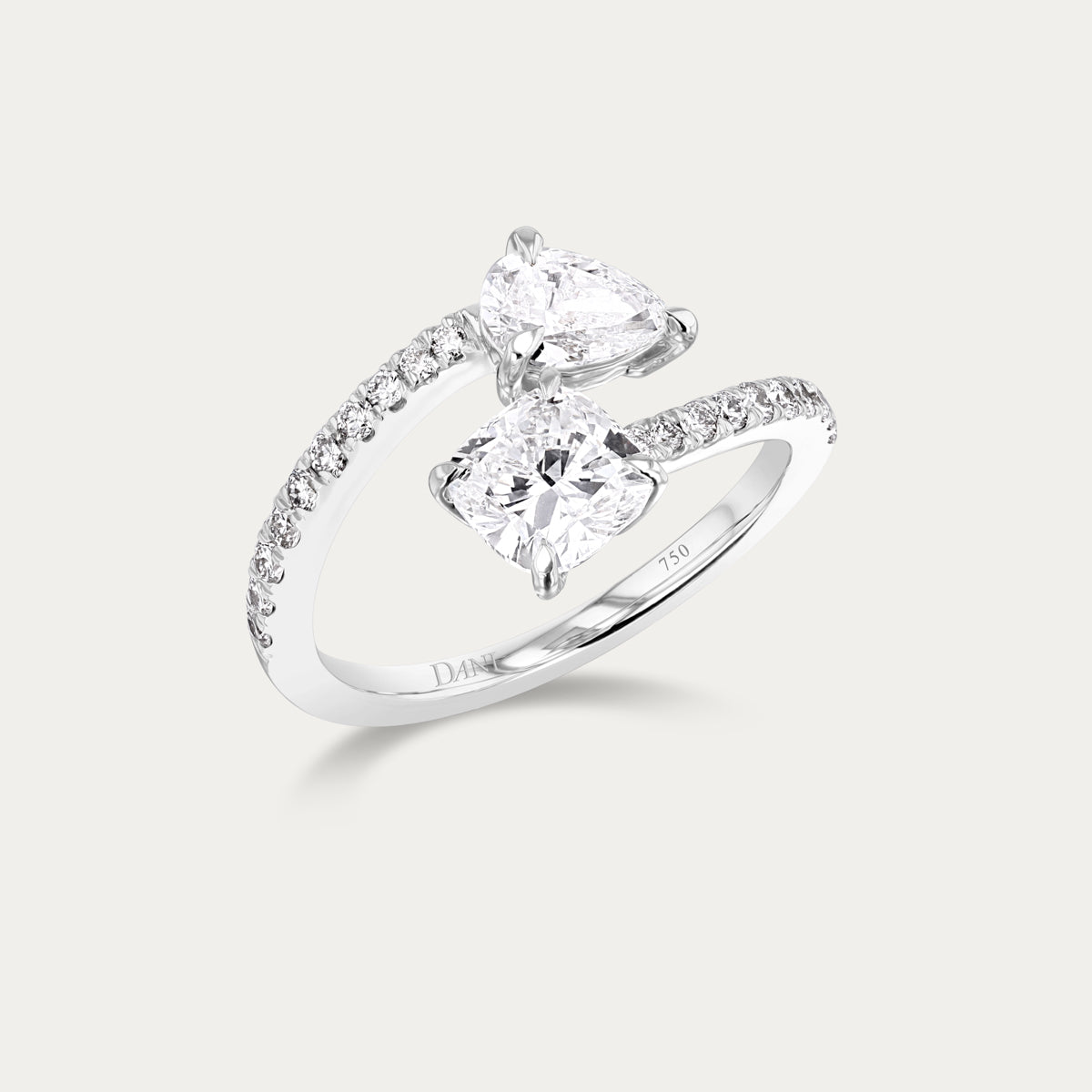 Sophisticated Bypass Lab Grown Diamond Ring