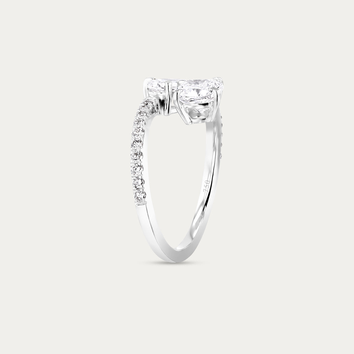Sophisticated Bypass Lab Grown Diamond Ring