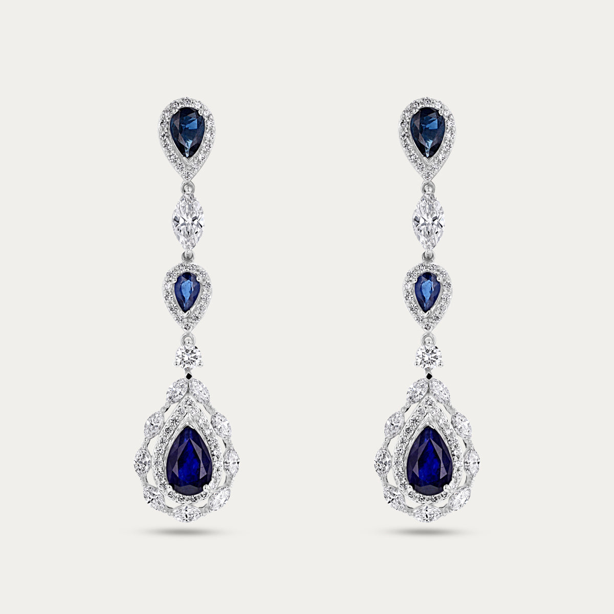 Classic Sapphire Lab Grown Diamond Earrings