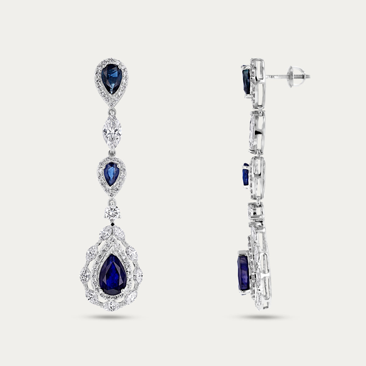 Classic Sapphire Lab Grown Diamond Earrings