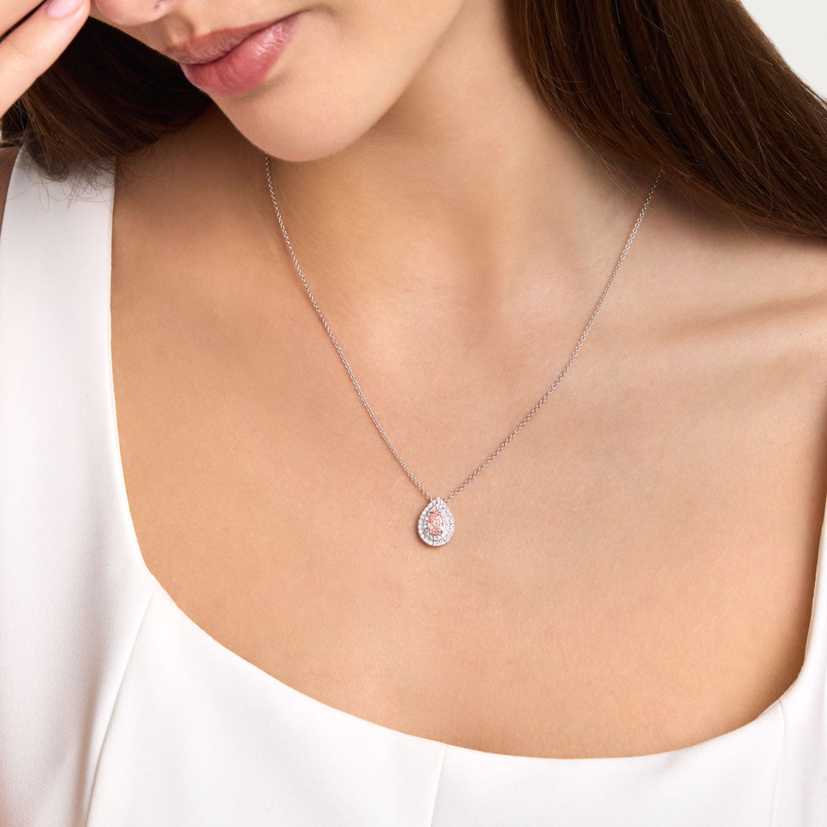 Elegant Pear Lab Grown Diamond Necklace