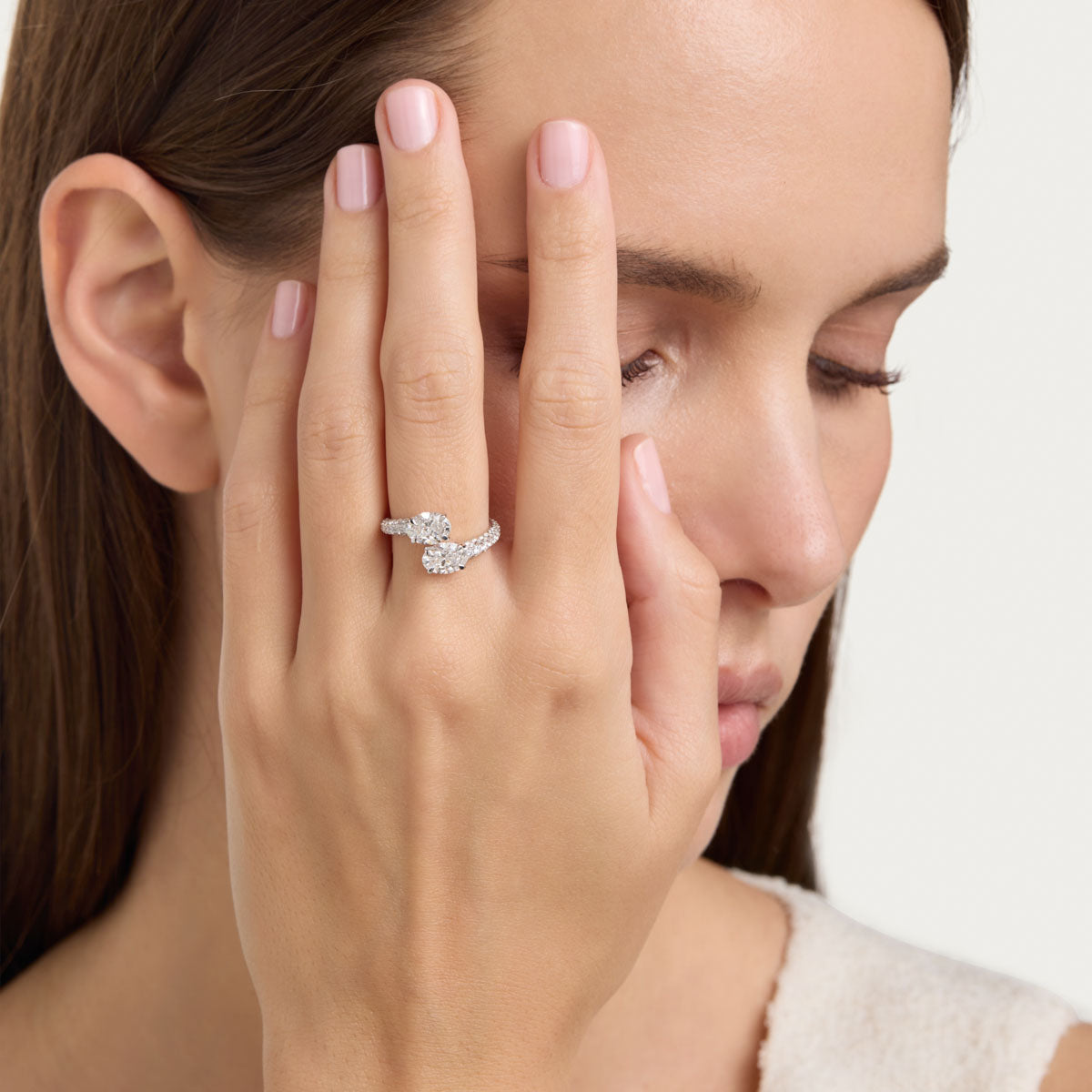 Modern Oval Lab Grown Diamond Ring