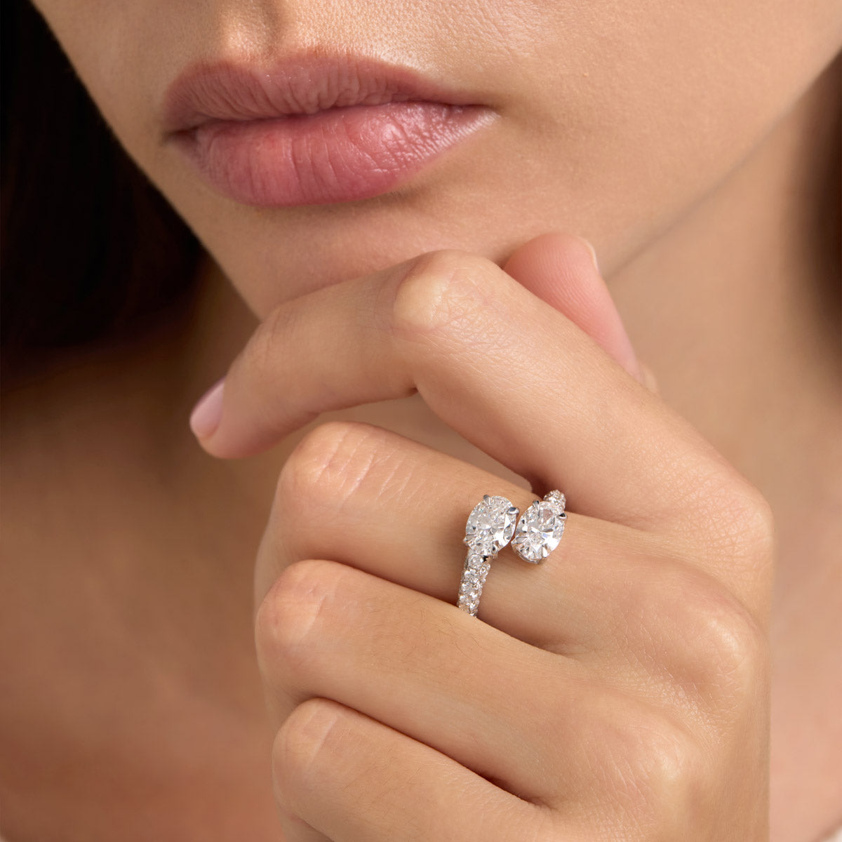 Modern Oval Lab Grown Diamond Ring